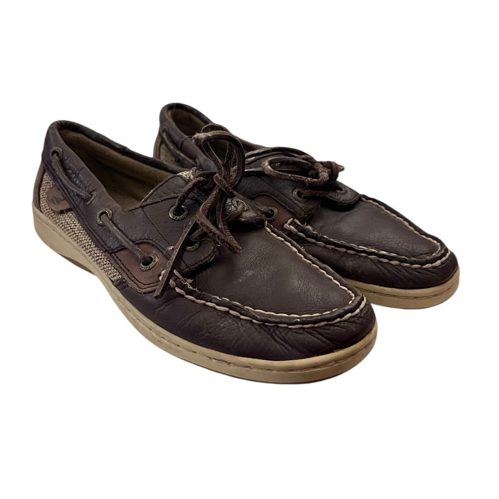 Sperry Top-Sider Bluefish 2 Eye Boat Shoe Brown Beige 6M